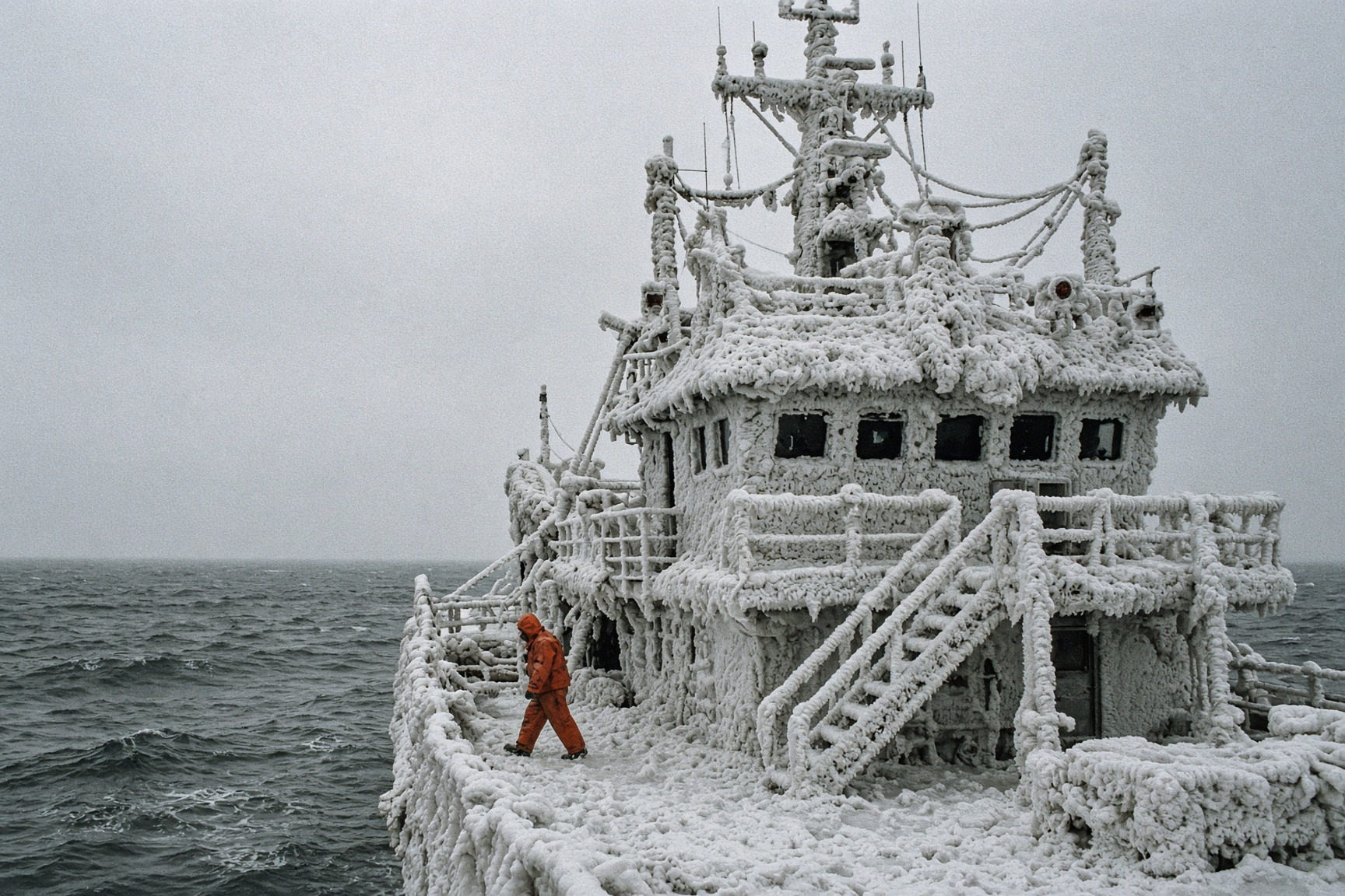 Ice on the superstructure